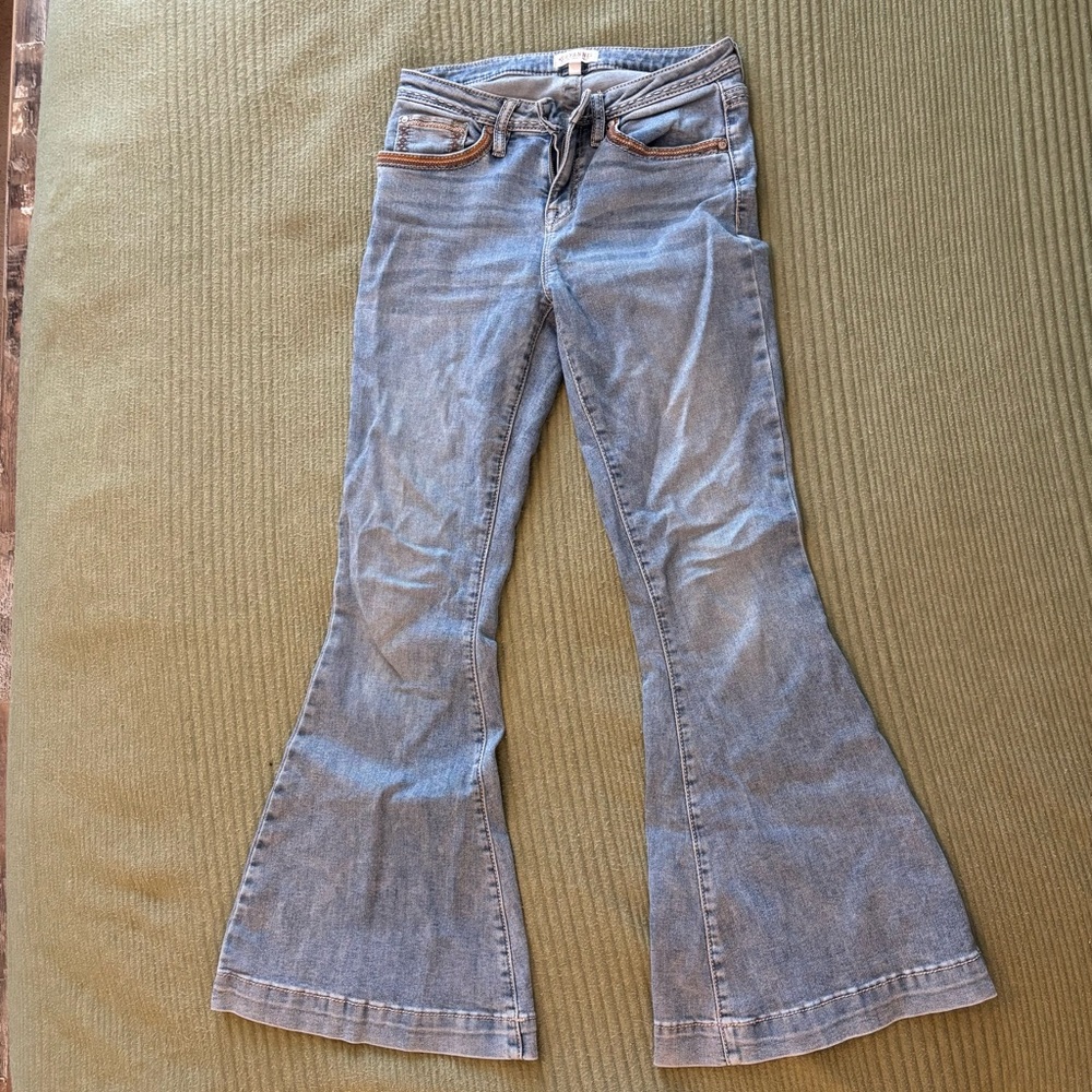 Shyanne Blue Flare Wide Leg Jeans
